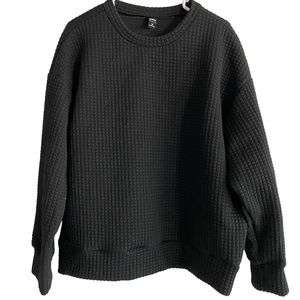 Shein Dazed Oversized Black Sweatshirt with Quilted Texture